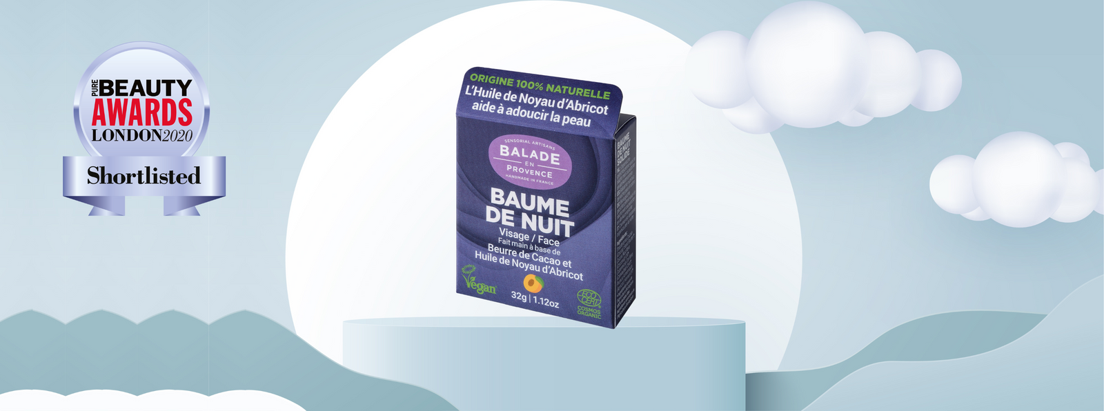 Baume de nuit SHORTLISTED AU Pure Beauty London Award