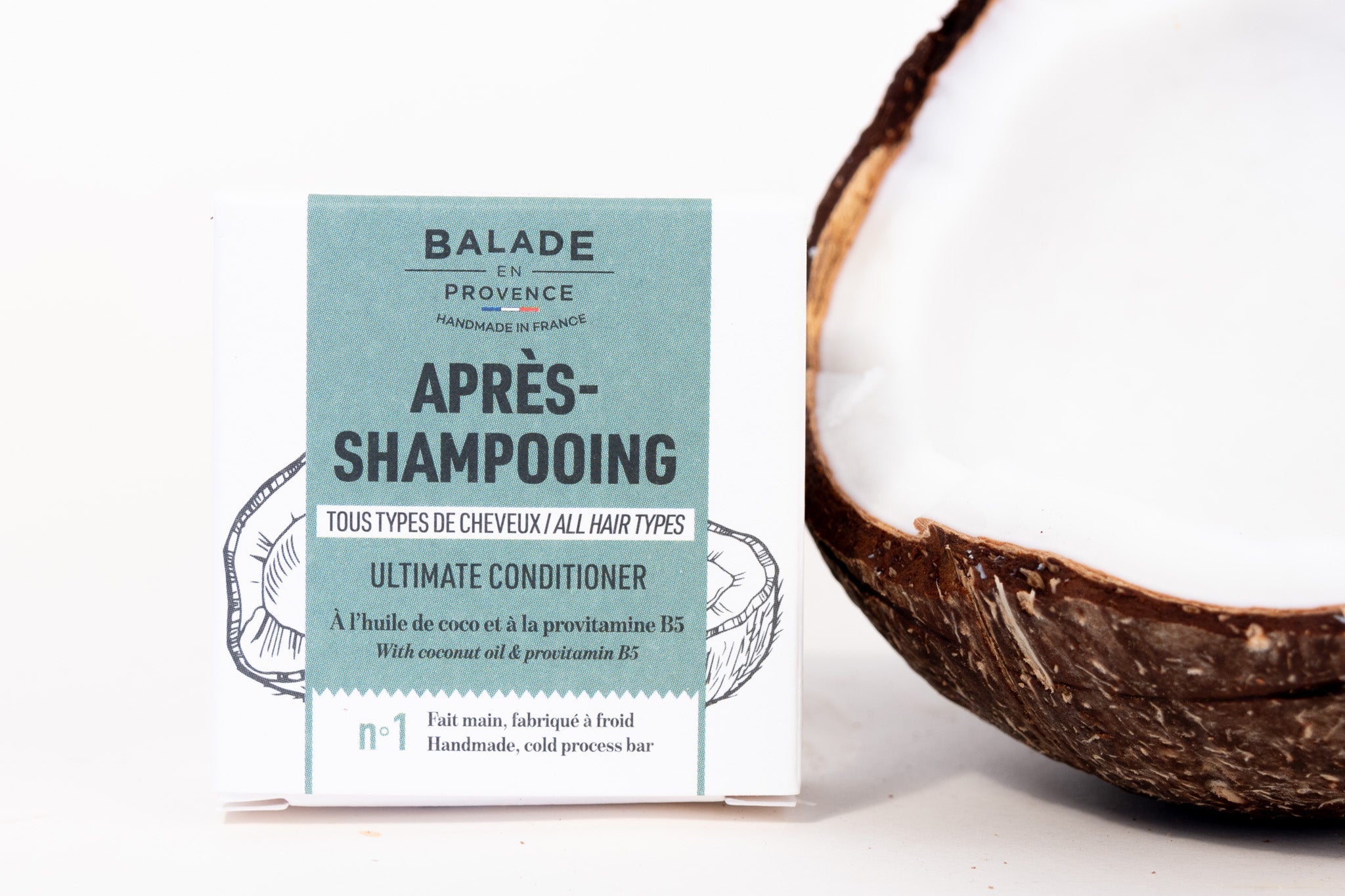 Après-Shampooing solide avec noix de coco