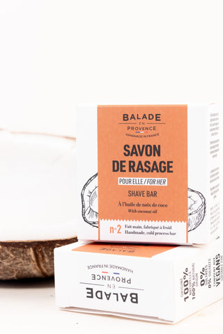 Savon de Rasage Femme avec fleur et noix de coco