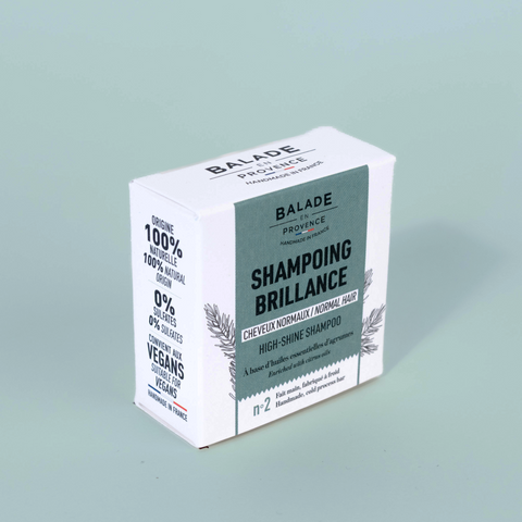 Emballage du Shampooing Brillance – vue latérale