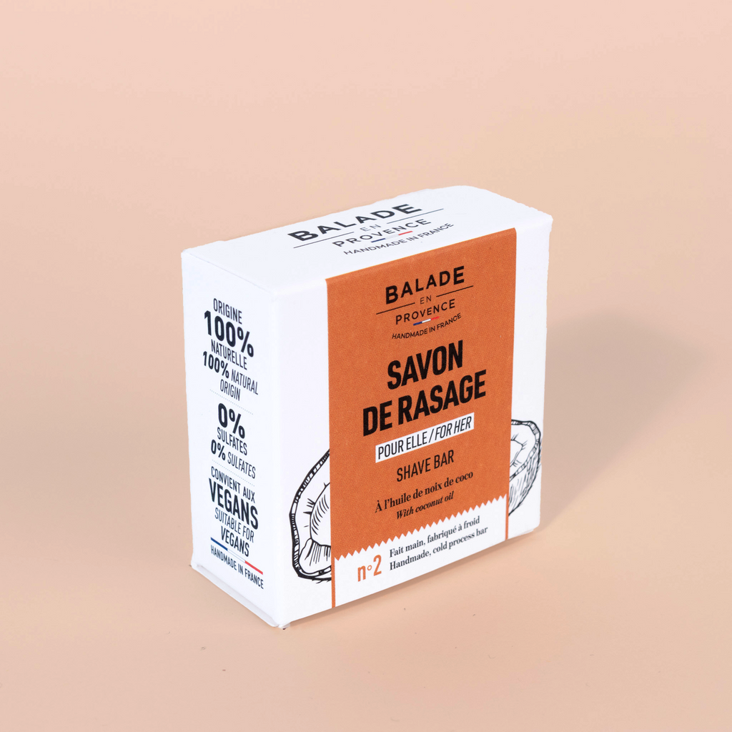 Emballage du Savon de Rasage Femme – vue trois-quarts