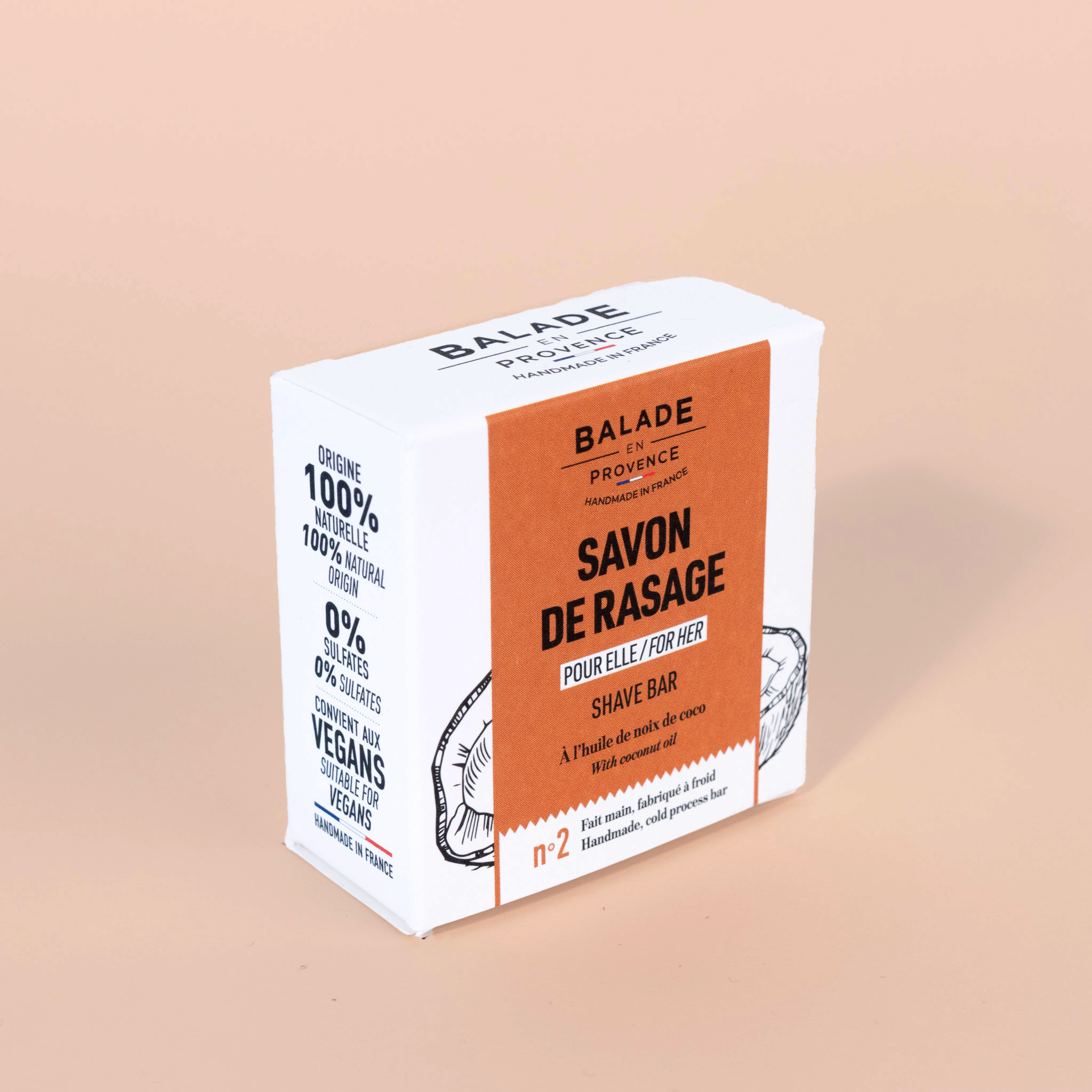 Emballage du Savon de Rasage Femme – vue trois-quarts