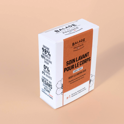 Emballage du Savon Corps Fleur d’Oranger – vue latérale