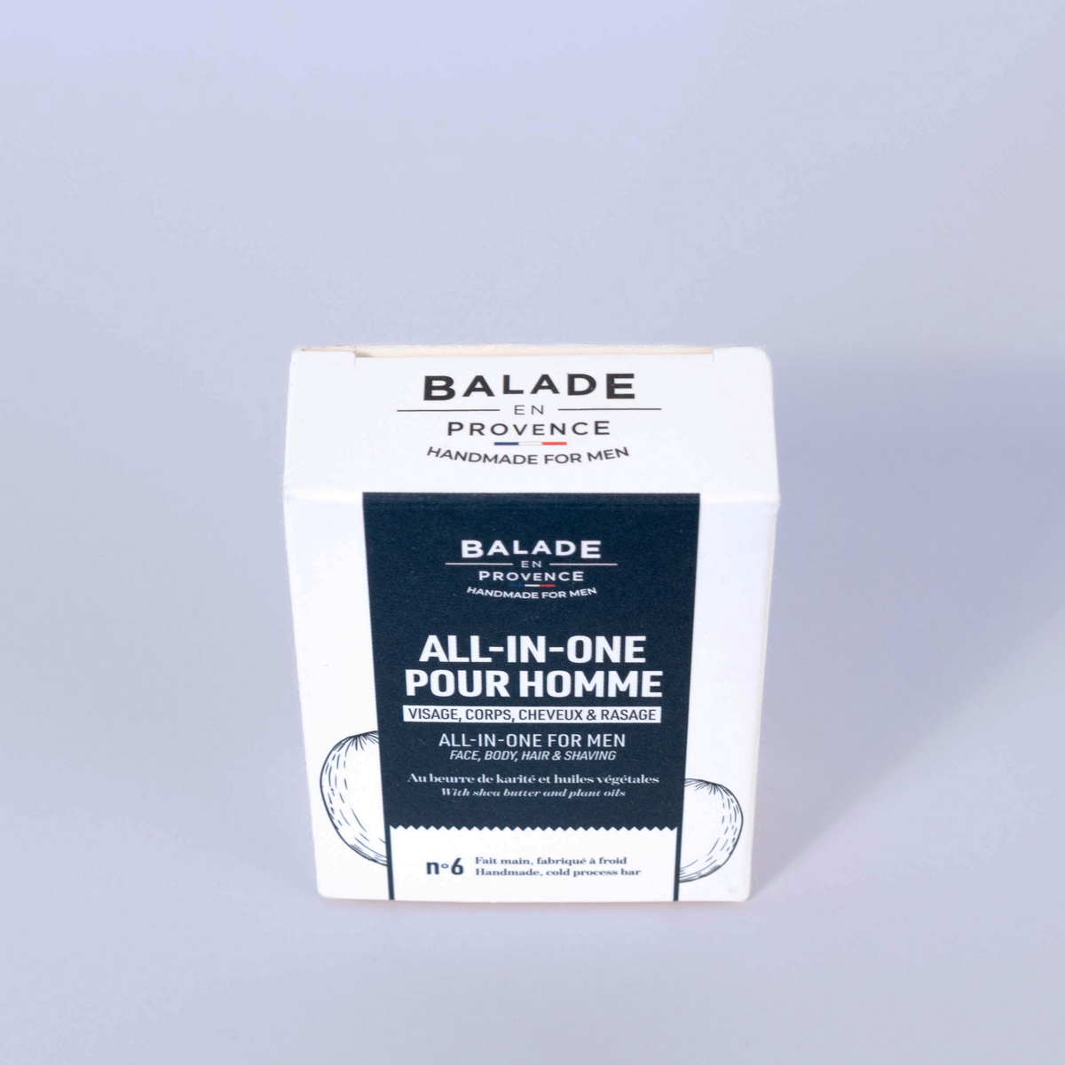 Emballage du All-in-One pour hommes – vue du dessus