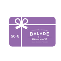 carte cadeau 50€, balade en provence, handmade in france 