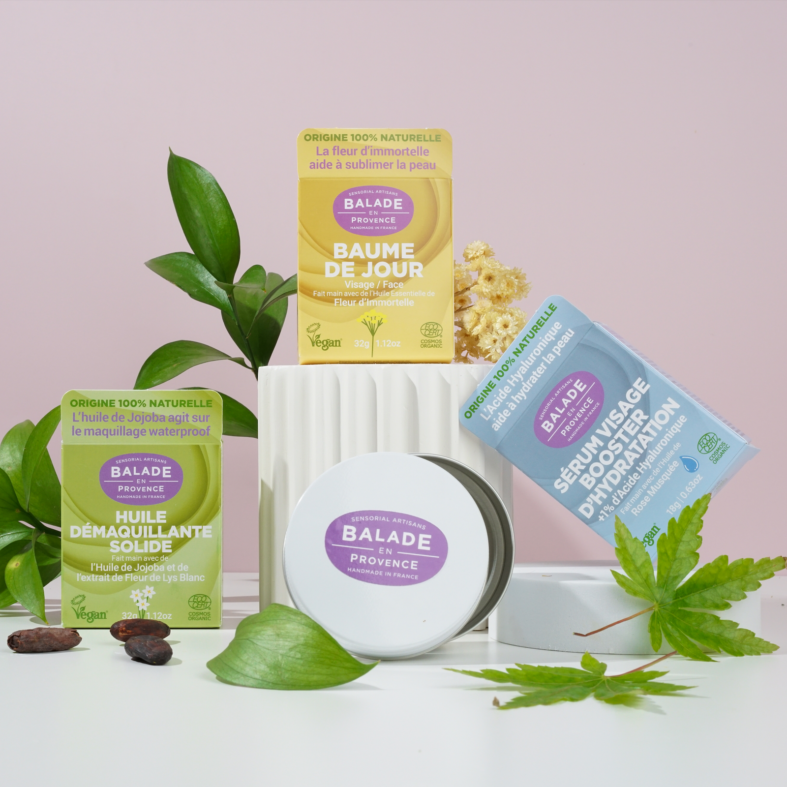 pack extra hydratation, balade en provence, baume, , cosmétique solide, cosmétique biologique, vegan, compostable, origine 100% naturelle, beauty product skincare product